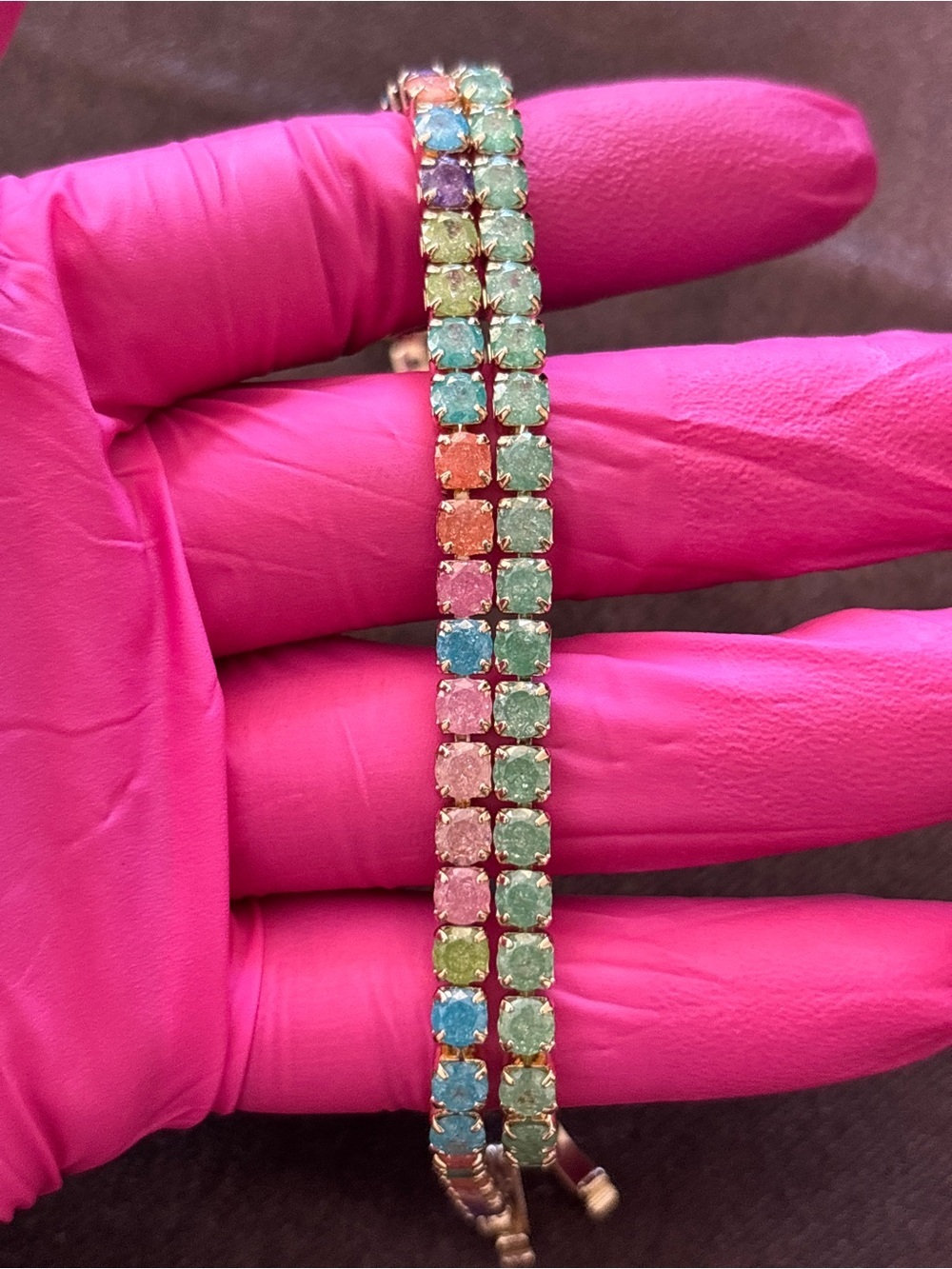 Pretty Bird Yellow Gold CZ Tennis Bracelet Set - Picture 4 of 10